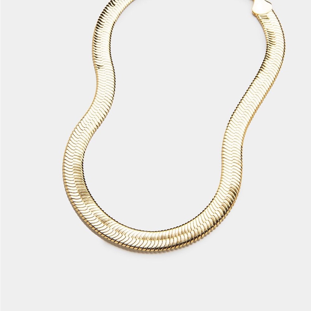 Vanessa Mooney Ghostface Chain Thick Snake Gold Necklace 24k gold plated - Picture 8 of 12